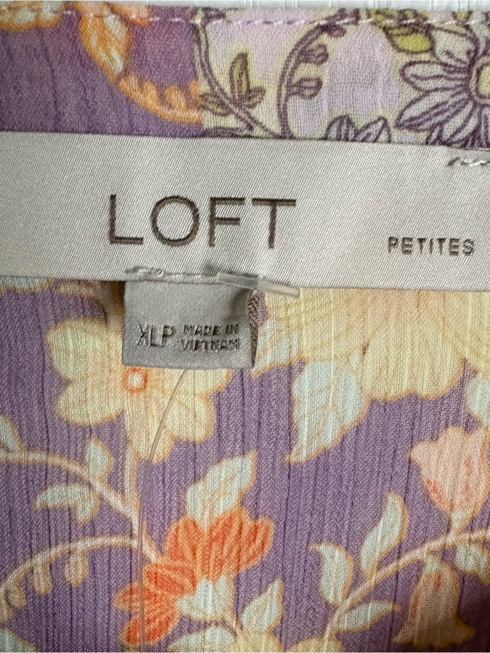 NWT LOFT XLP Floral Patchwork Chiffon Dress & Slip Boho Cottagecore Fairycore - Picture 6 of 9